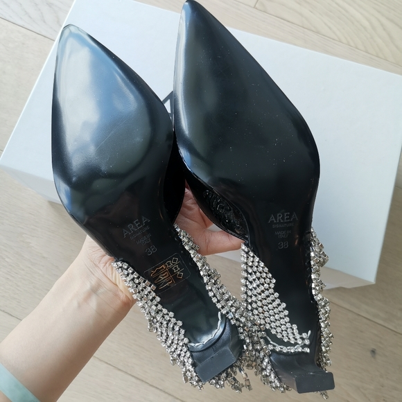 AREA NYC crystal fringe kitten heels size 38 - Picture 5 of 6